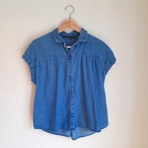 ZARA Blue Jean Boxy Shirt I Boxy style with Buttons